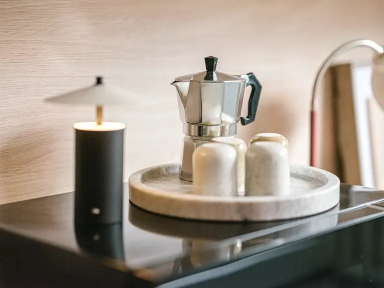 Coffee station with moka pot in OPAL GREEN apartment near Ramstein