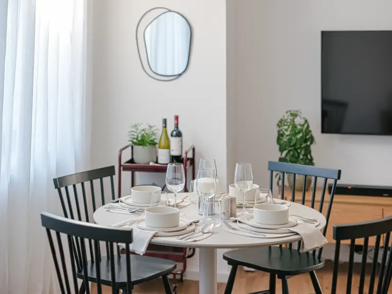 Dining area overview in OPAL GREEN TLA apartment near Ramstein Air Base