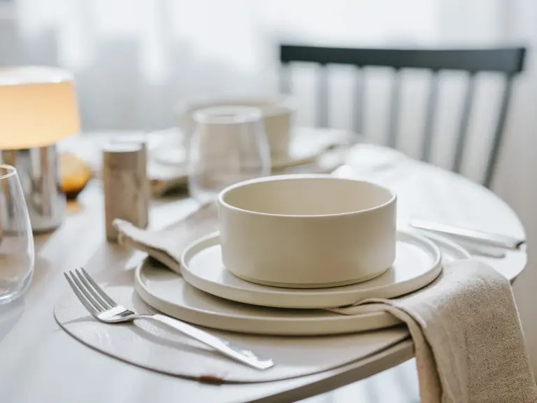 Dining table detail in OPAL GREEN TLA apartment near Ramstein Air Base