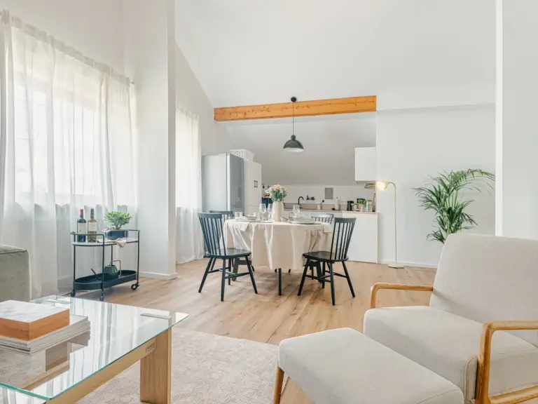 Living, dining and kitchen area in OPAL BLUE TDY and TLA apartment