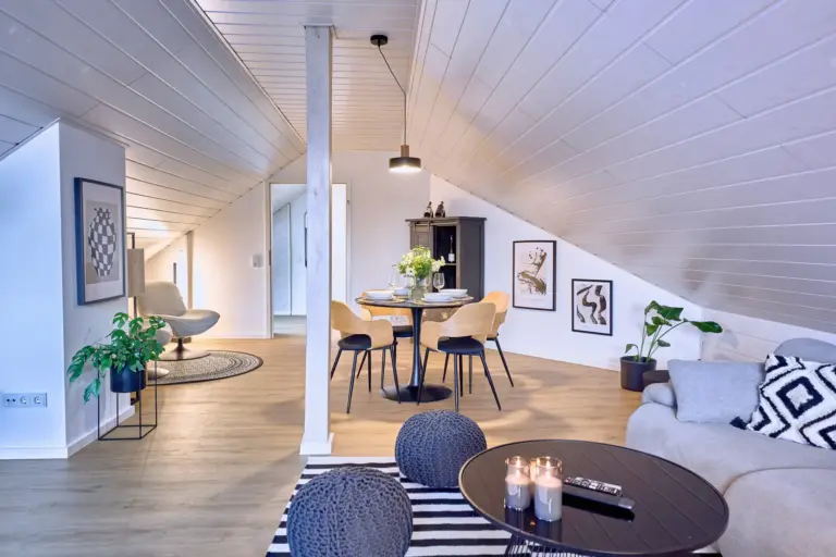 Open living and dining space at Stay Eden AMBER GLOW