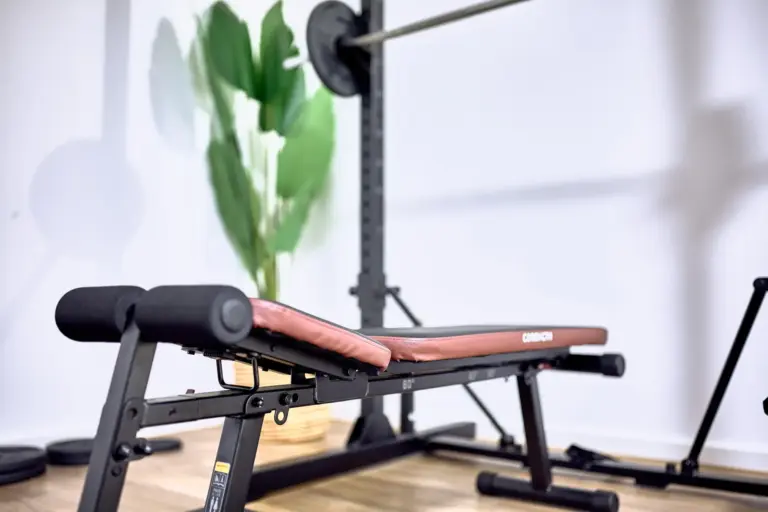 Adjustable weight bench at AMBER GOLD and AMBER GLOW home gym