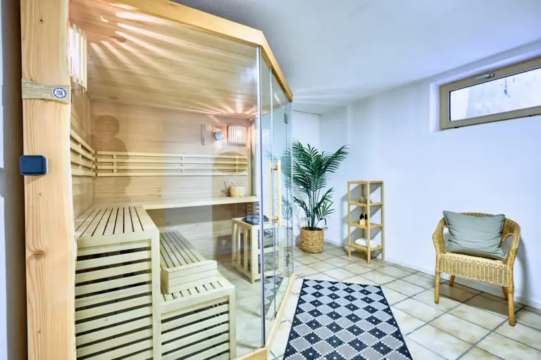 Private sauna and wellness area at AMBER GOLD and AMBER GLOW