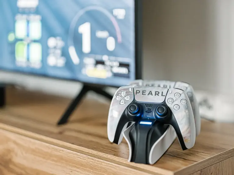 PlayStation 5 controller at PEARL SILVER