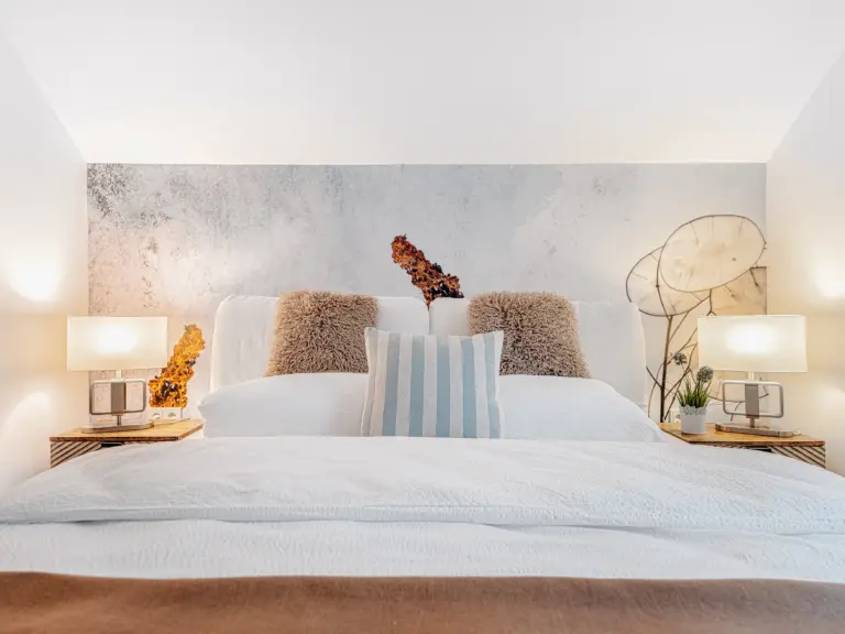 King-size bed with comfortable pillows at PEARL SILVER