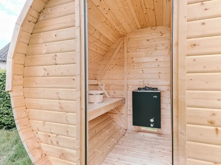 Interior of the private sauna for PEARL WHITE and PEARL SILVER