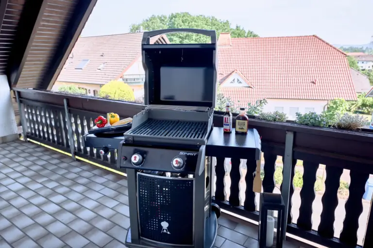 Gas grill on the private balcony at RUBY NOIR