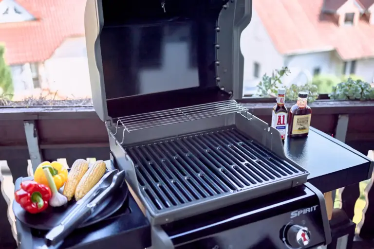 Gas grill for outdoor cooking on the private balcony at RUBY NOIR