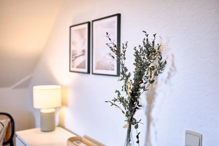 Decorative details in the second bedroom at RUBY NOIR