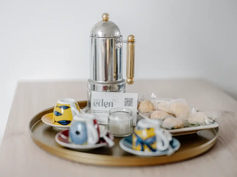 Welcome amenities with coffee and treats at PEARL SILVER